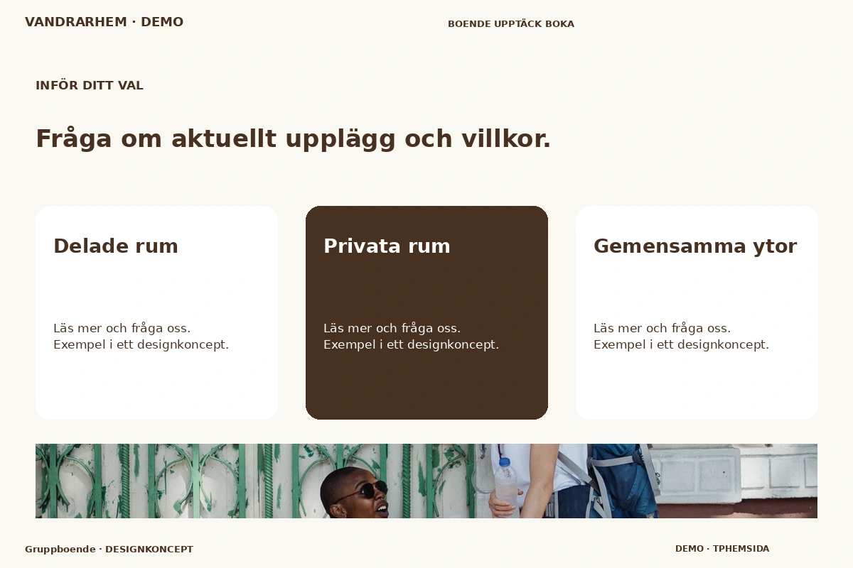 Gruppboende – Alternativ & villkor för vandrarhem