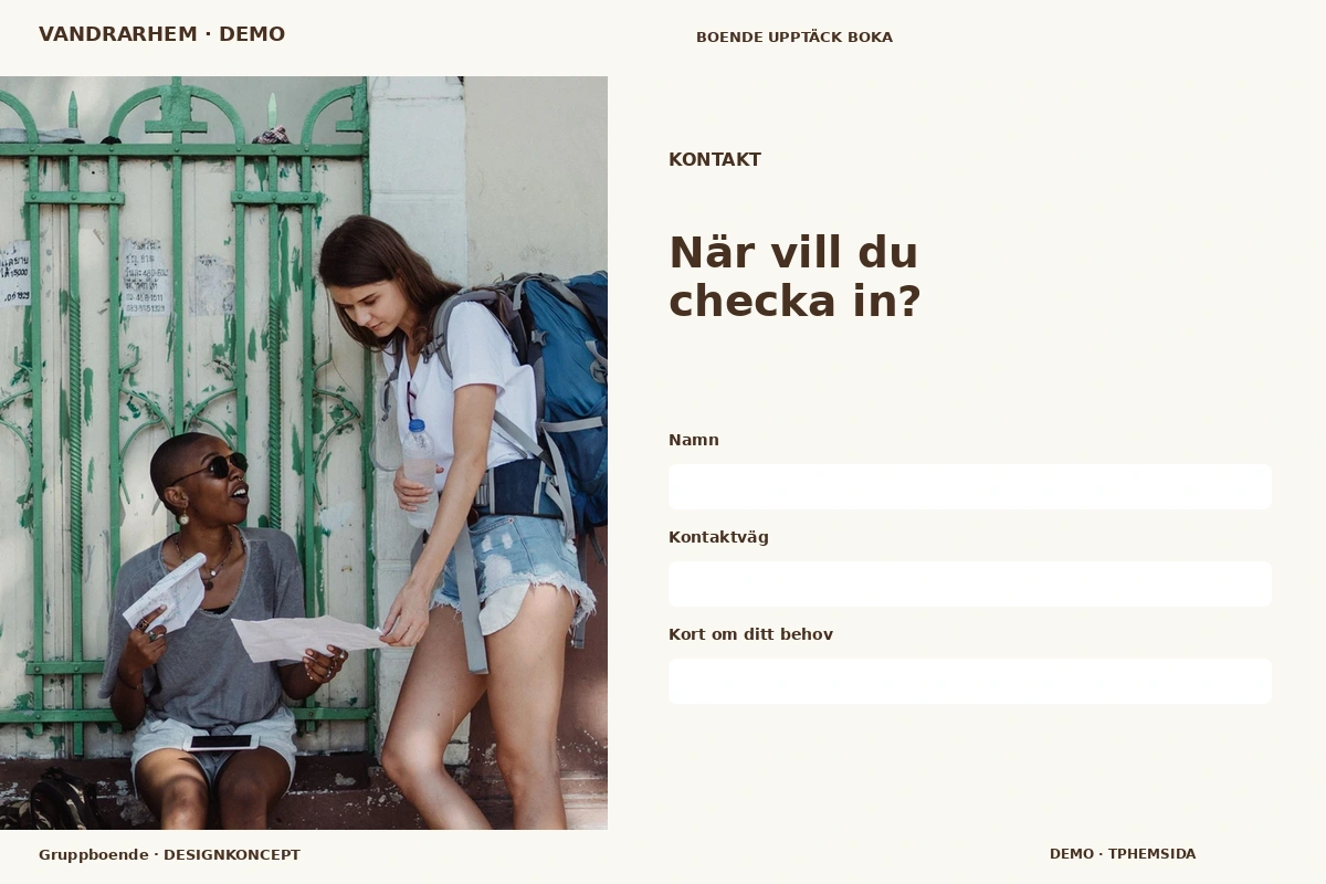 Gruppboende – Kontakt för vandrarhem