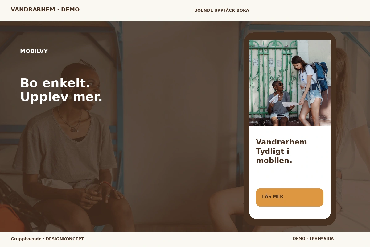Gruppboende – Mobilvy för vandrarhem
