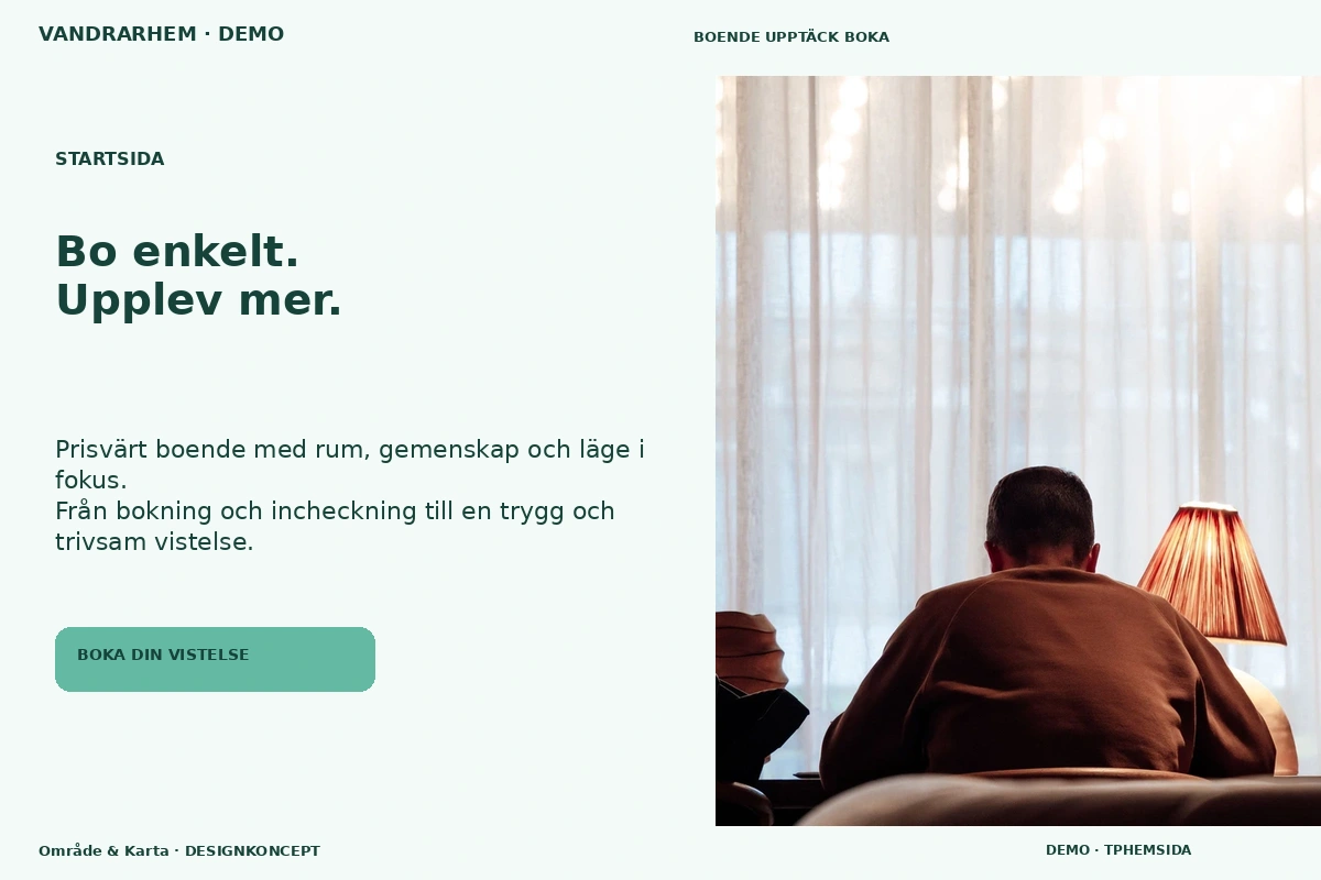 Område & Karta – Startsida för vandrarhem