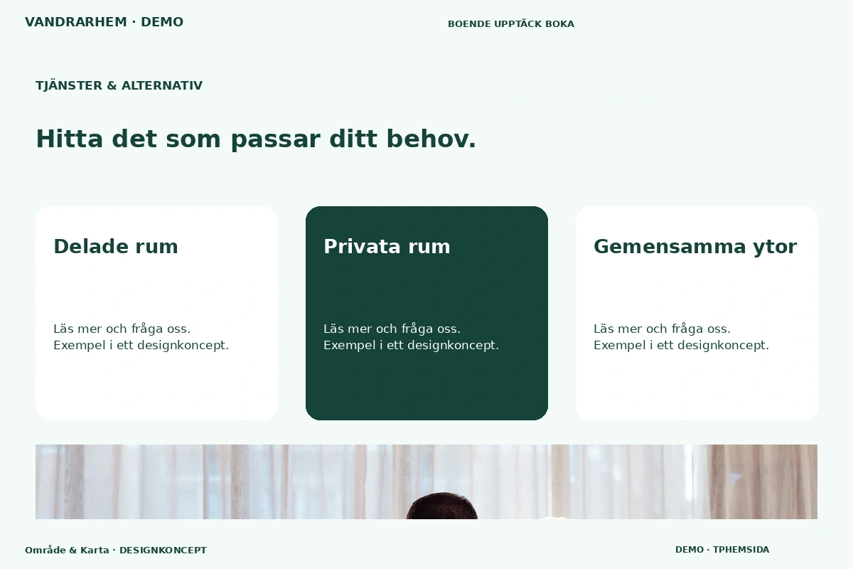 Område & Karta – Tjänster & alternativ för vandrarhem