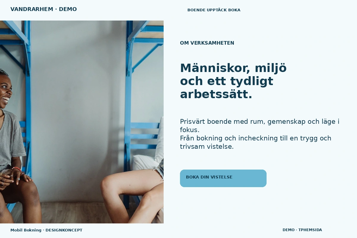 Mobil Bokning – Om verksamheten för vandrarhem