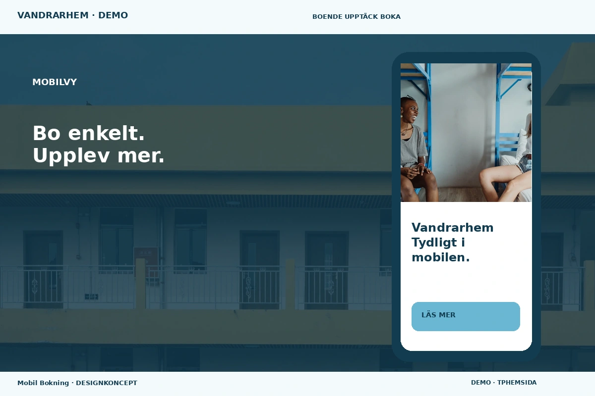 Mobil Bokning – Mobilvy för vandrarhem