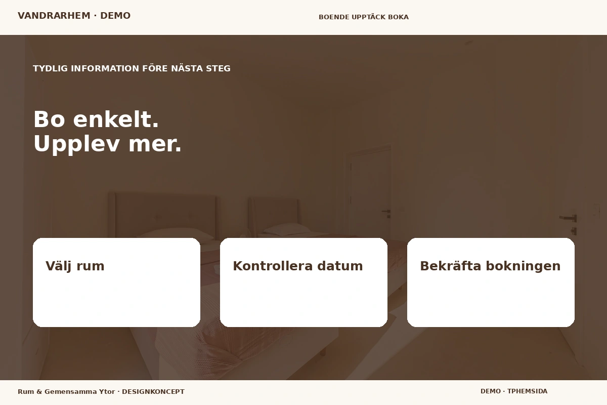 Rum & Gemensamma Ytor – Inför ditt val för vandrarhem