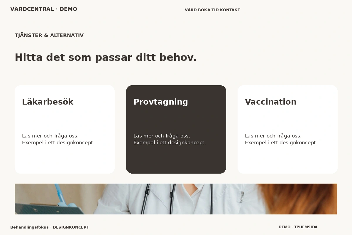 Behandlingsfokus – Tjänster & alternativ för vårdcentral