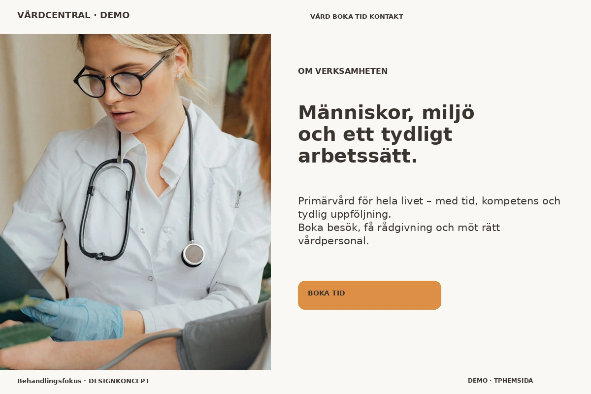 Behandlingsfokus – Om verksamheten för vårdcentral