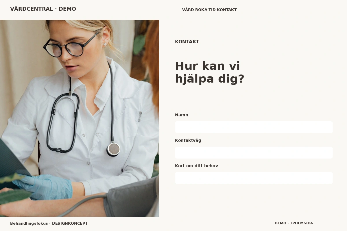 Behandlingsfokus – Kontakt för vårdcentral