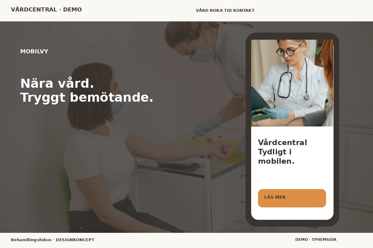 Behandlingsfokus – Mobilvy för vårdcentral