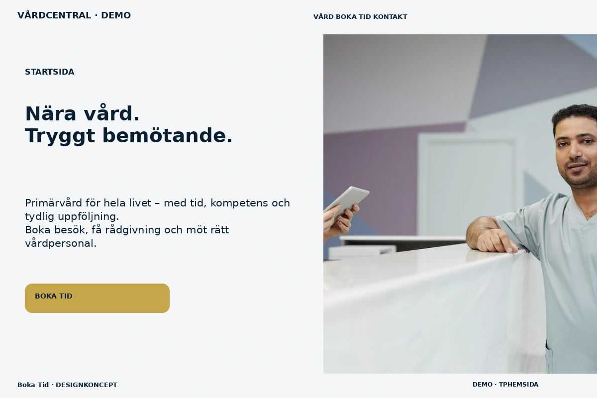 Boka Tid – Startsida för vårdcentral