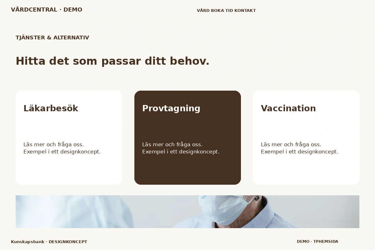 Kunskapsbank – Tjänster & alternativ för vårdcentral