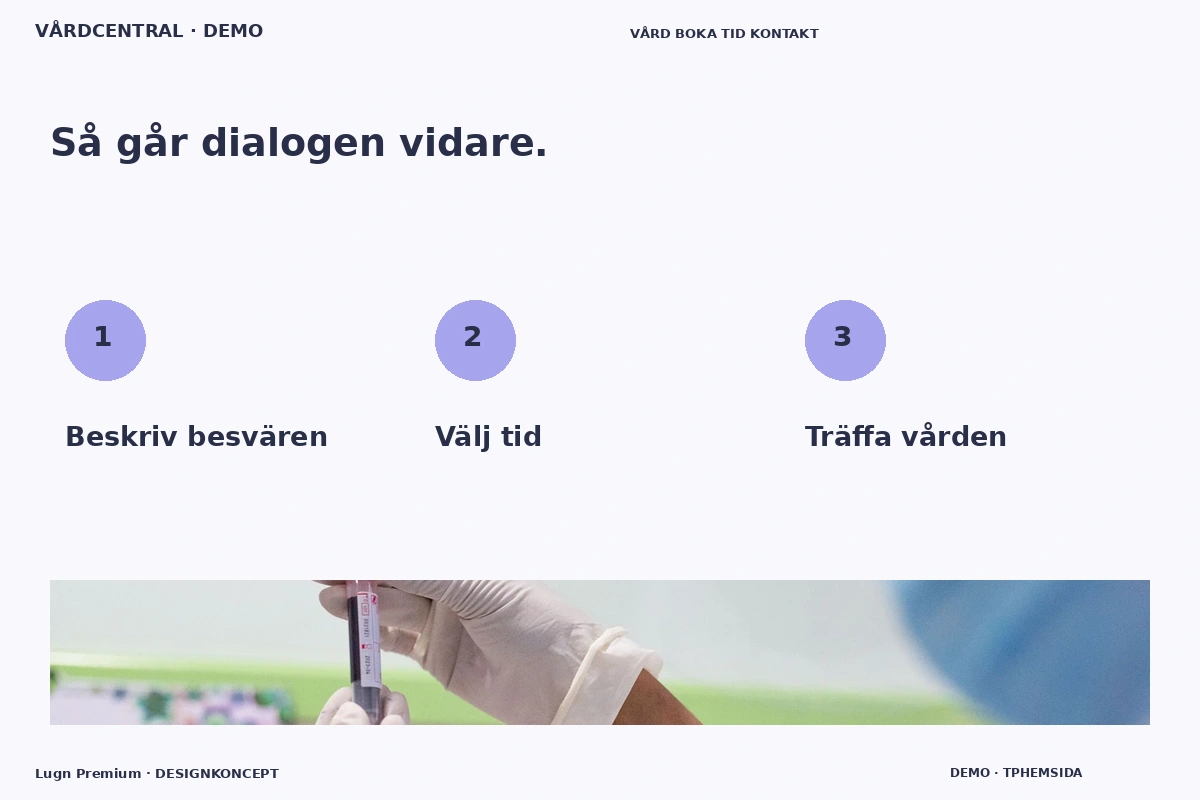 Lugn Premium – Så fungerar dialogen för vårdcentral