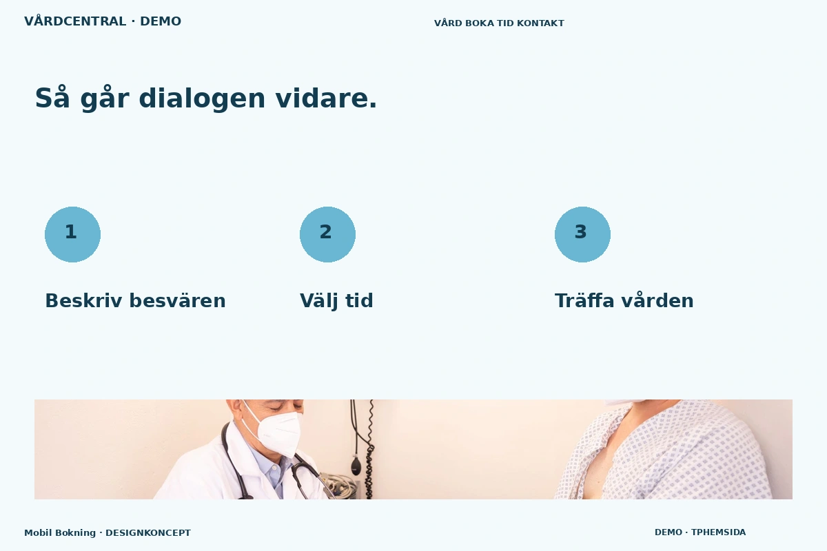 Mobil Bokning – Så fungerar dialogen för vårdcentral