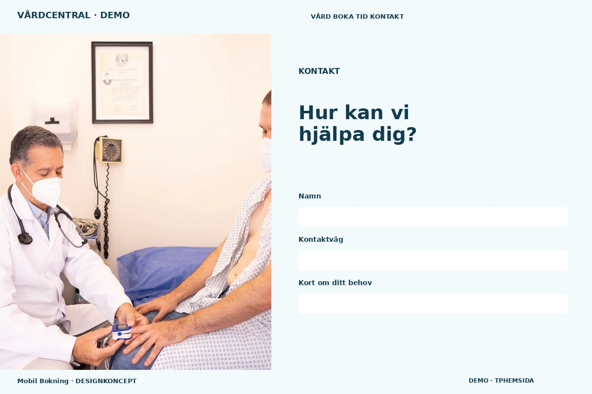 Mobil Bokning – Kontakt för vårdcentral