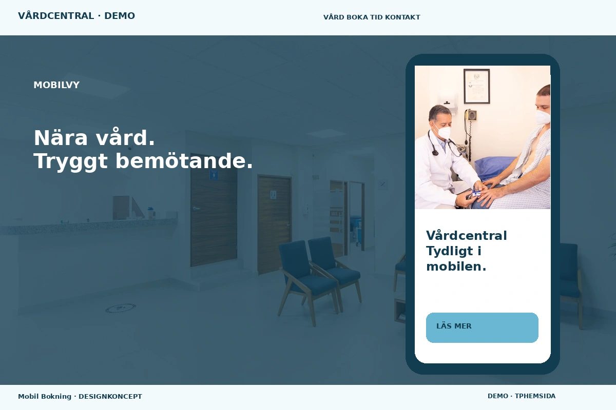 Mobil Bokning – Mobilvy för vårdcentral