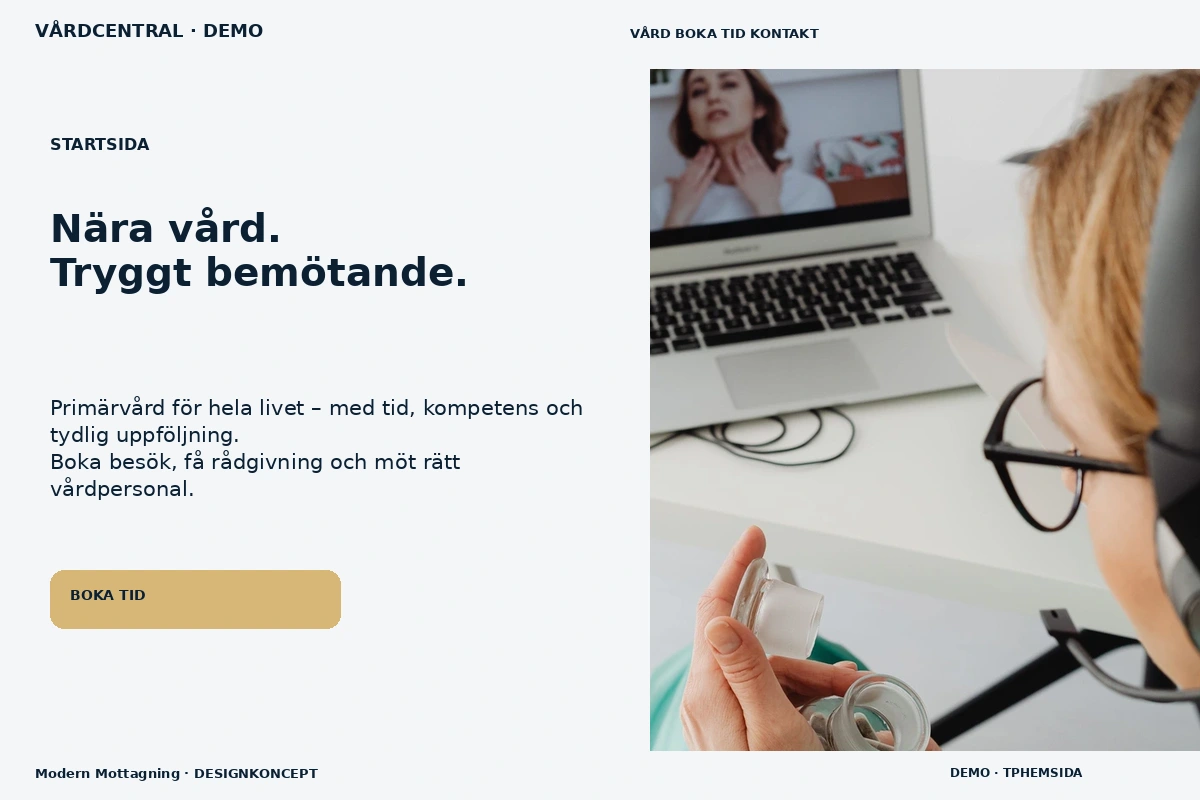 Modern Mottagning – Startsida för vårdcentral