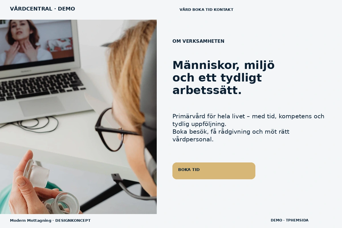 Modern Mottagning – Om verksamheten för vårdcentral
