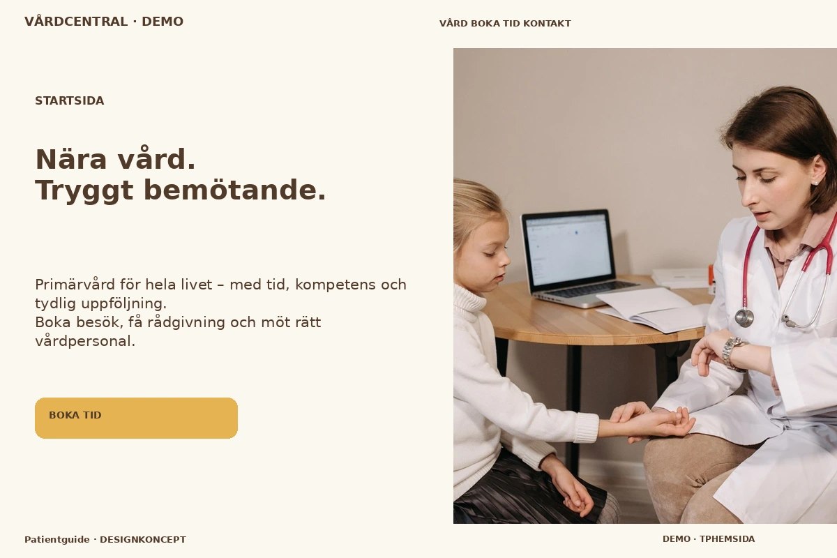 Patientguide – Startsida för vårdcentral