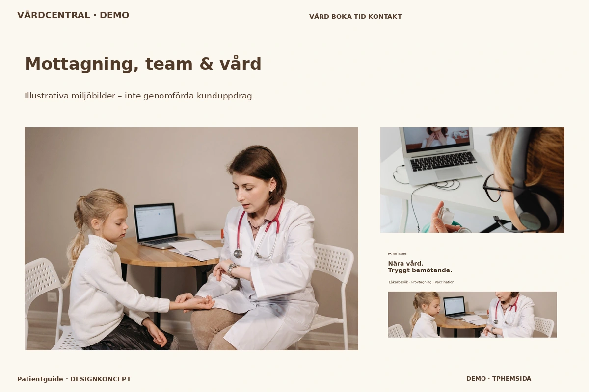 Patientguide – Mottagning, team & vård för vårdcentral