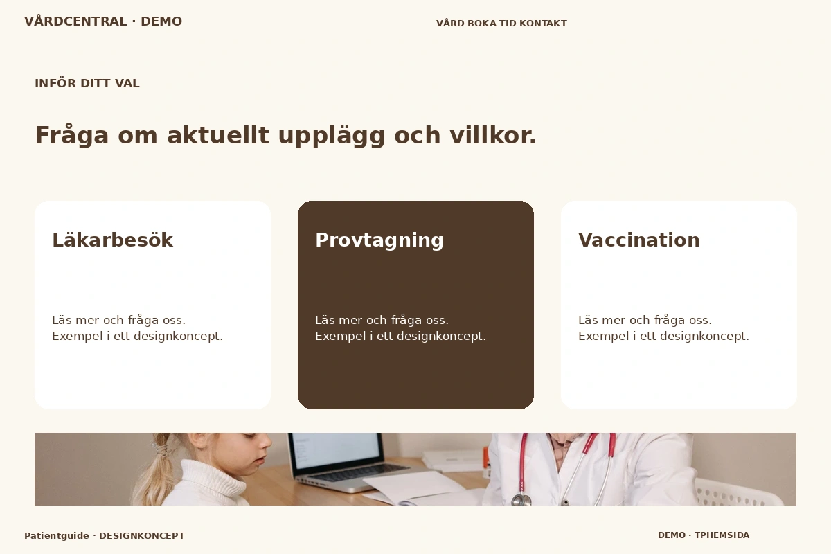 Patientguide – Alternativ & villkor för vårdcentral