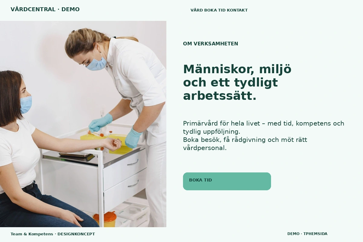 Team & Kompetens – Om verksamheten för vårdcentral