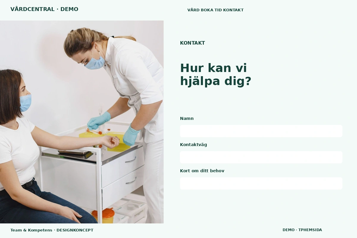 Team & Kompetens – Kontakt för vårdcentral