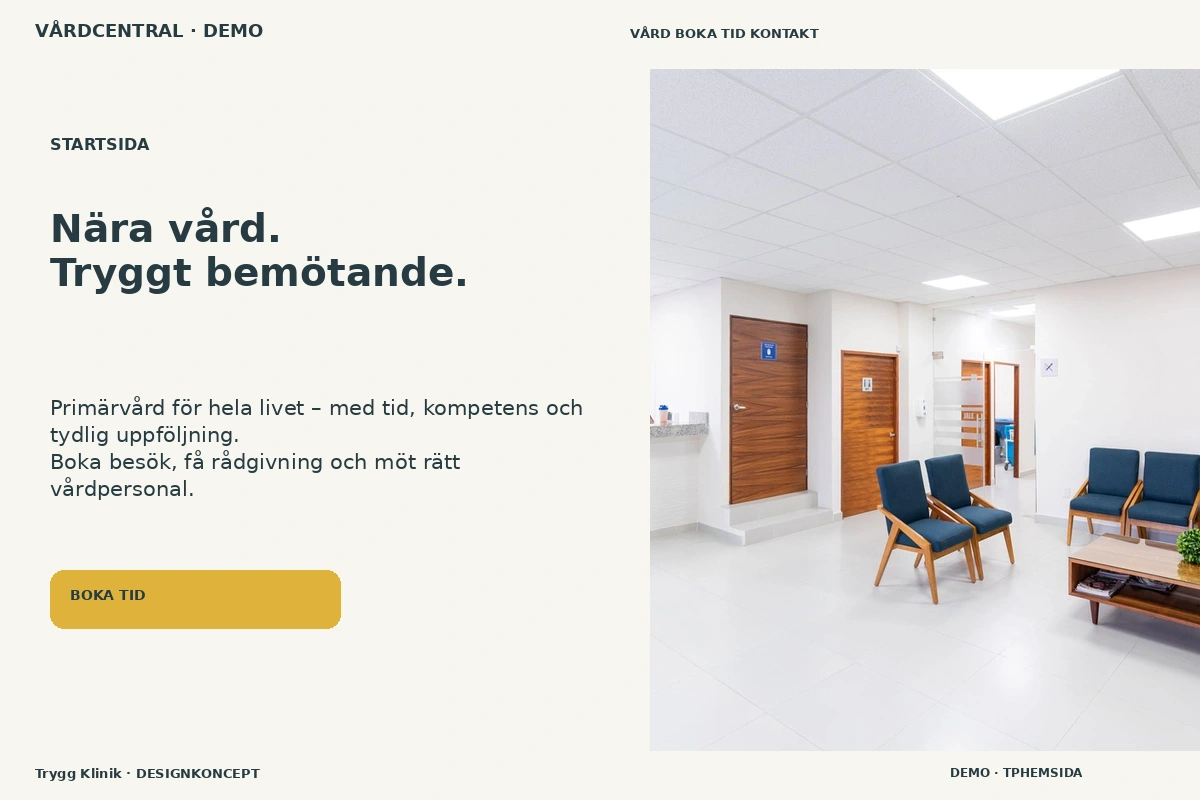 Trygg Klinik – Startsida för vårdcentral