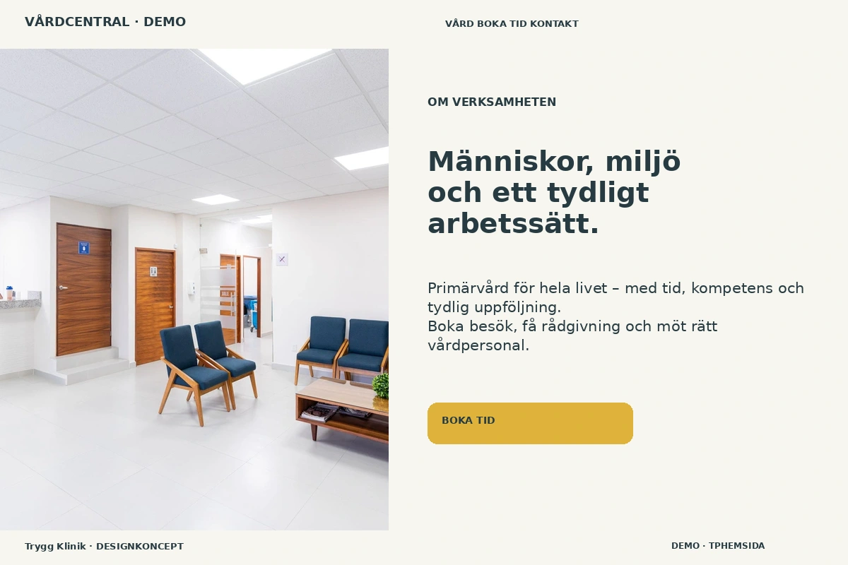 Trygg Klinik – Om verksamheten för vårdcentral