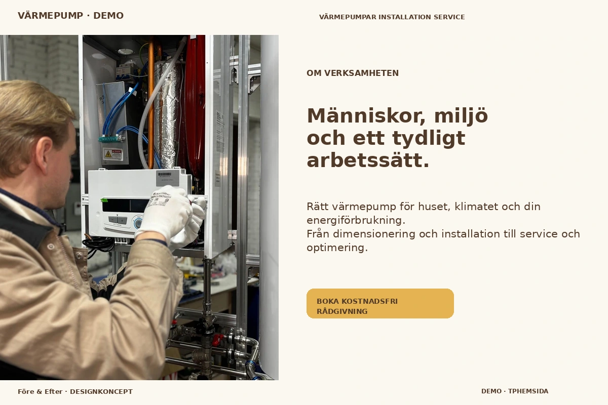 Före & Efter – Om verksamheten för värmepump