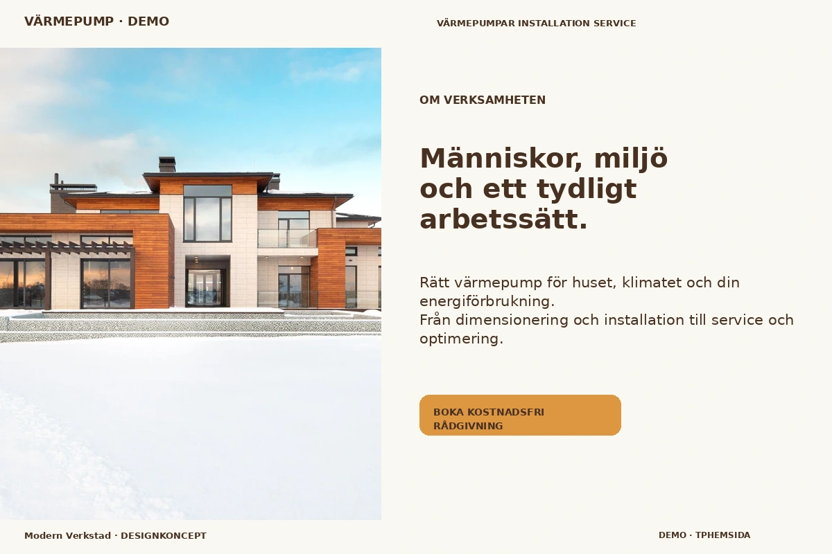 Modern Verkstad – Om verksamheten för värmepump