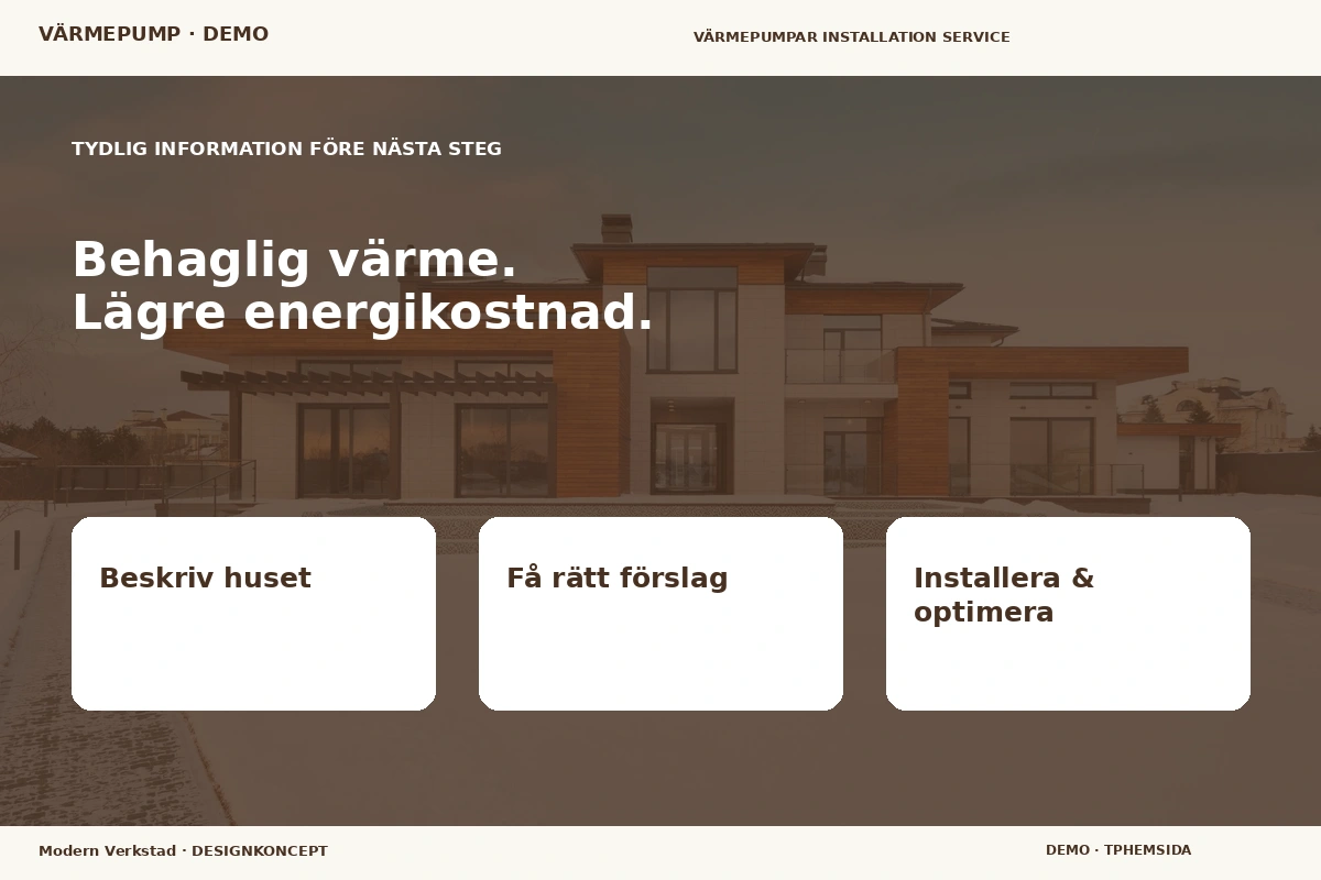 Modern Verkstad – Inför ditt val för värmepump