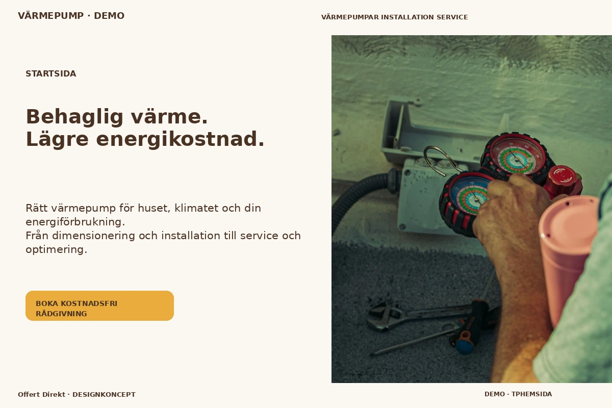 Offert Direkt – Startsida för värmepump
