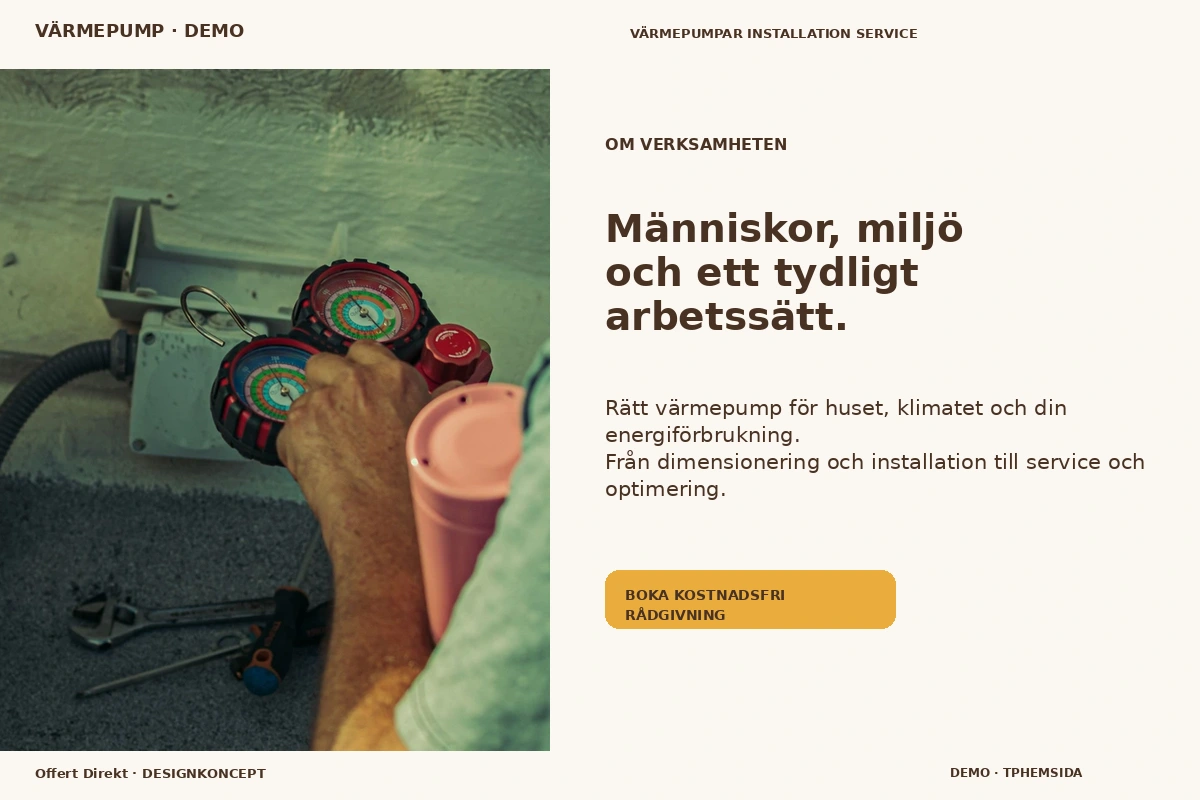 Offert Direkt – Om verksamheten för värmepump
