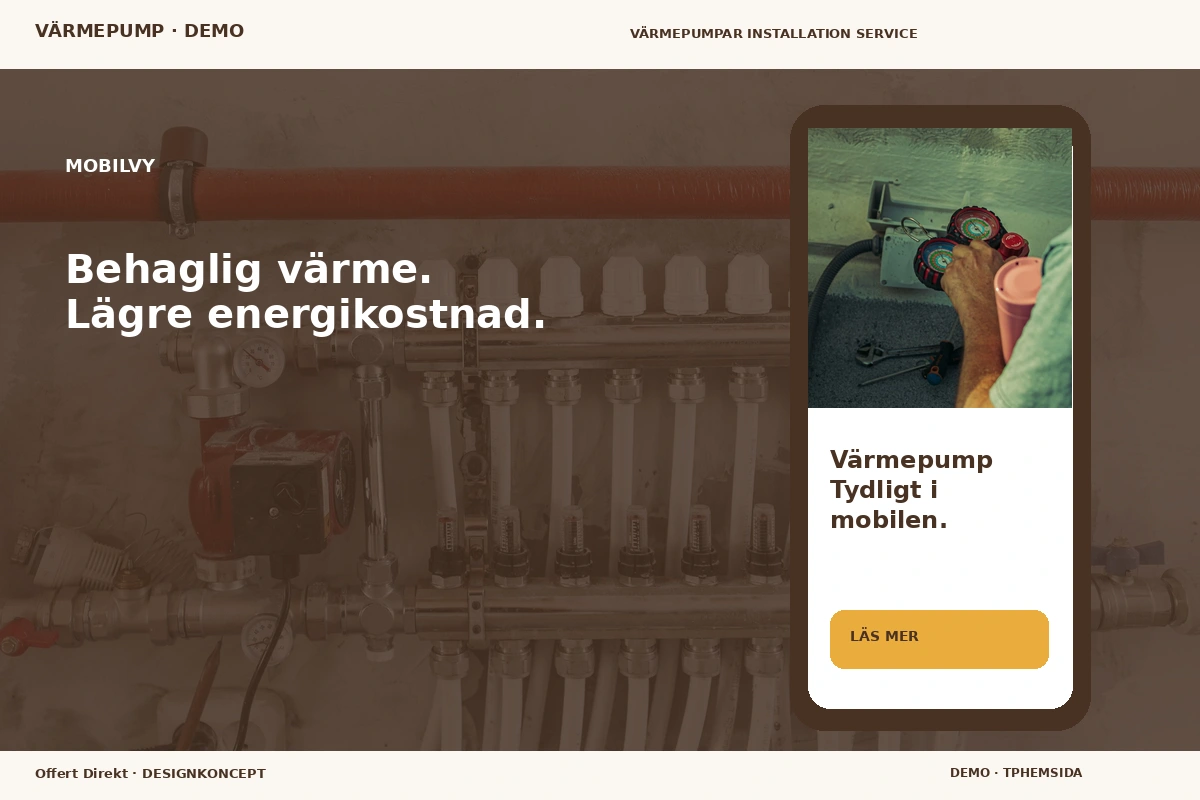Offert Direkt – Mobilvy för värmepump