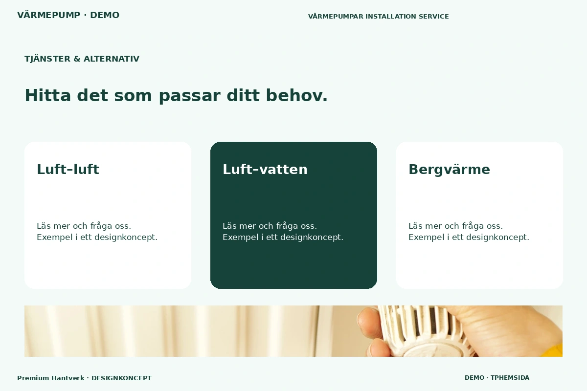 Premium Hantverk – Tjänster & alternativ för värmepump