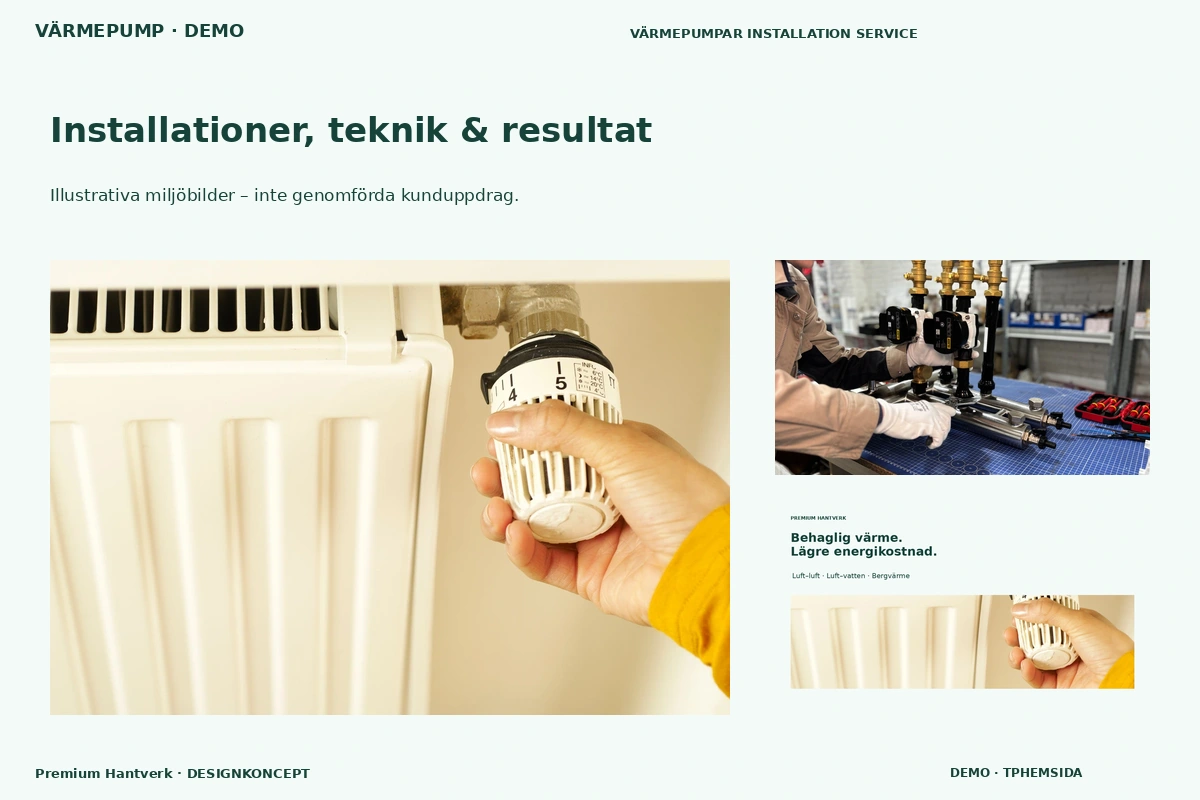 Premium Hantverk – Installationer, teknik & resultat för värmepump