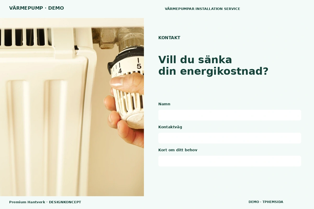 Premium Hantverk – Kontakt för värmepump