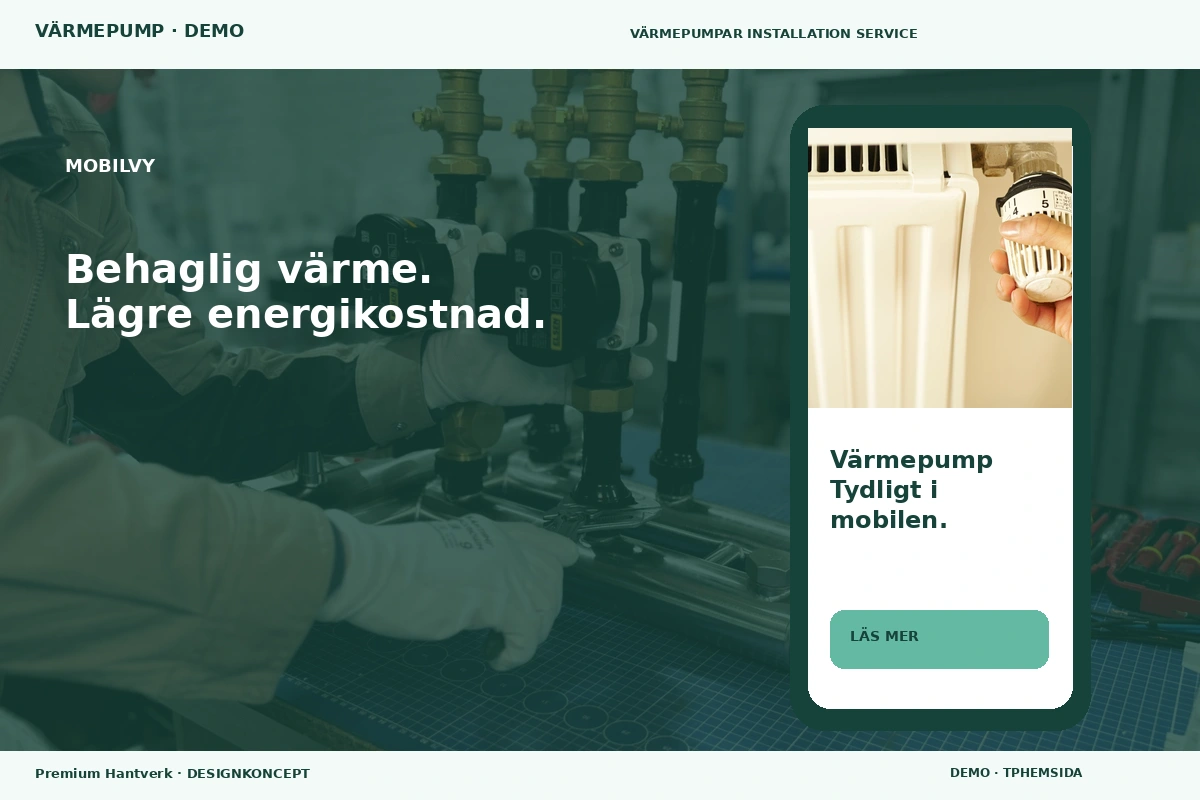 Premium Hantverk – Mobilvy för värmepump