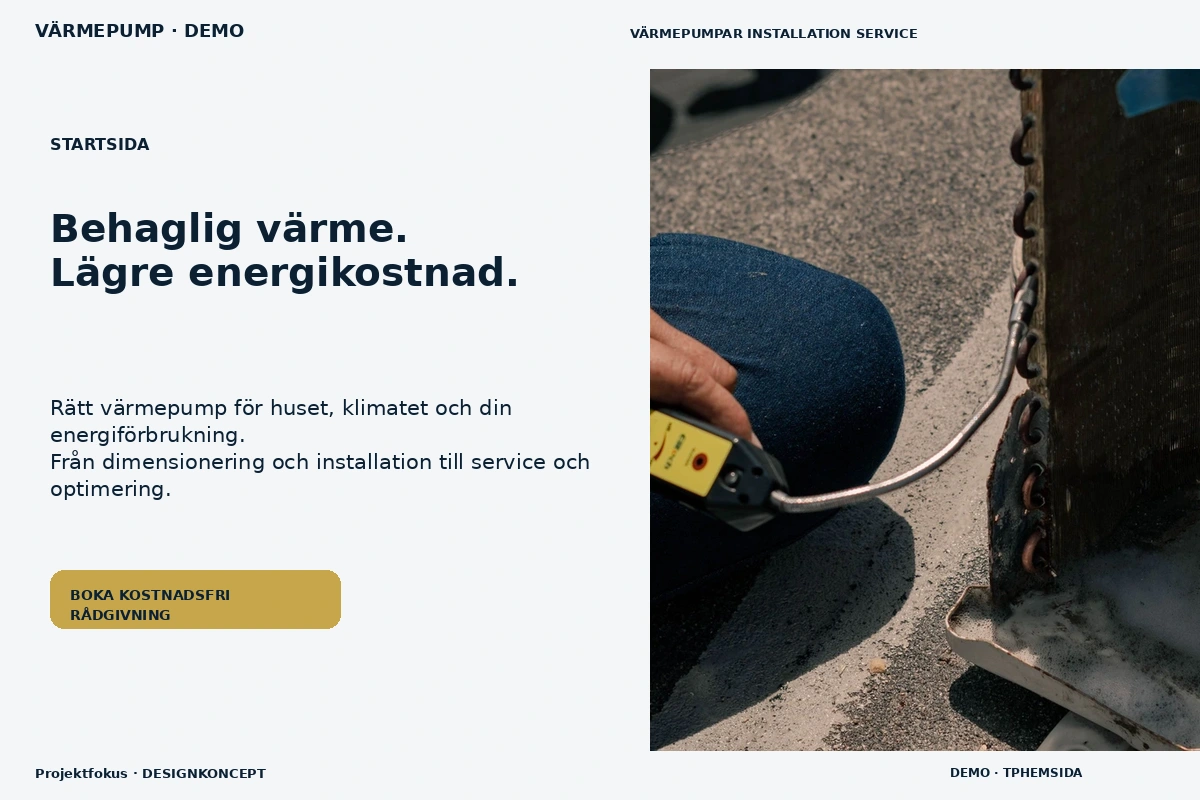 Projektfokus – Startsida för värmepump