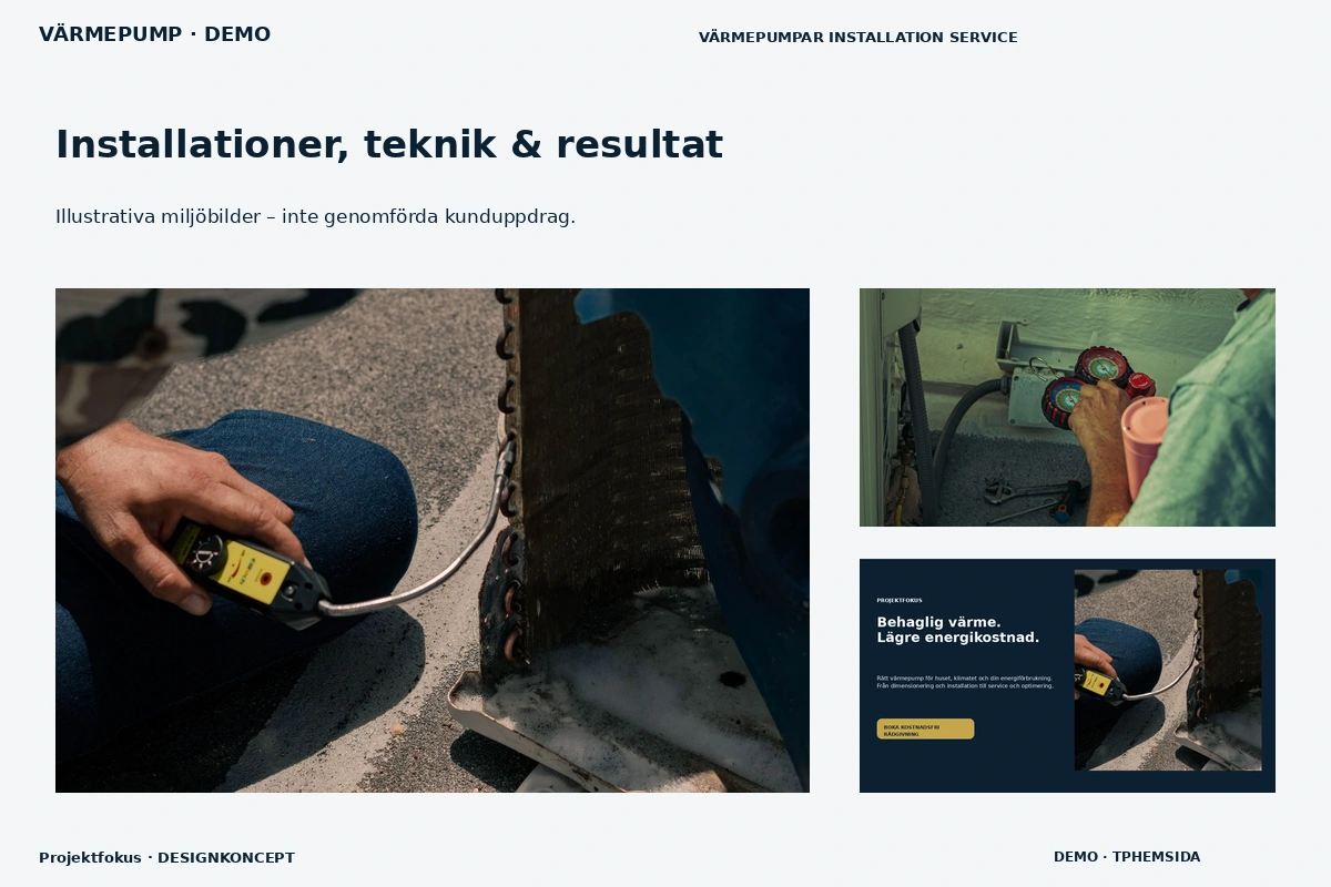 Projektfokus – Installationer, teknik & resultat för värmepump