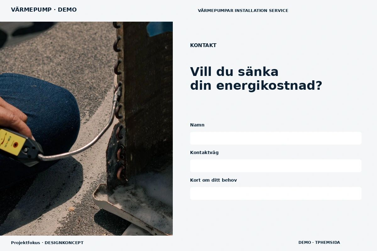 Projektfokus – Kontakt för värmepump