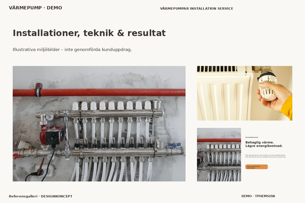 Referensgalleri – Installationer, teknik & resultat för värmepump
