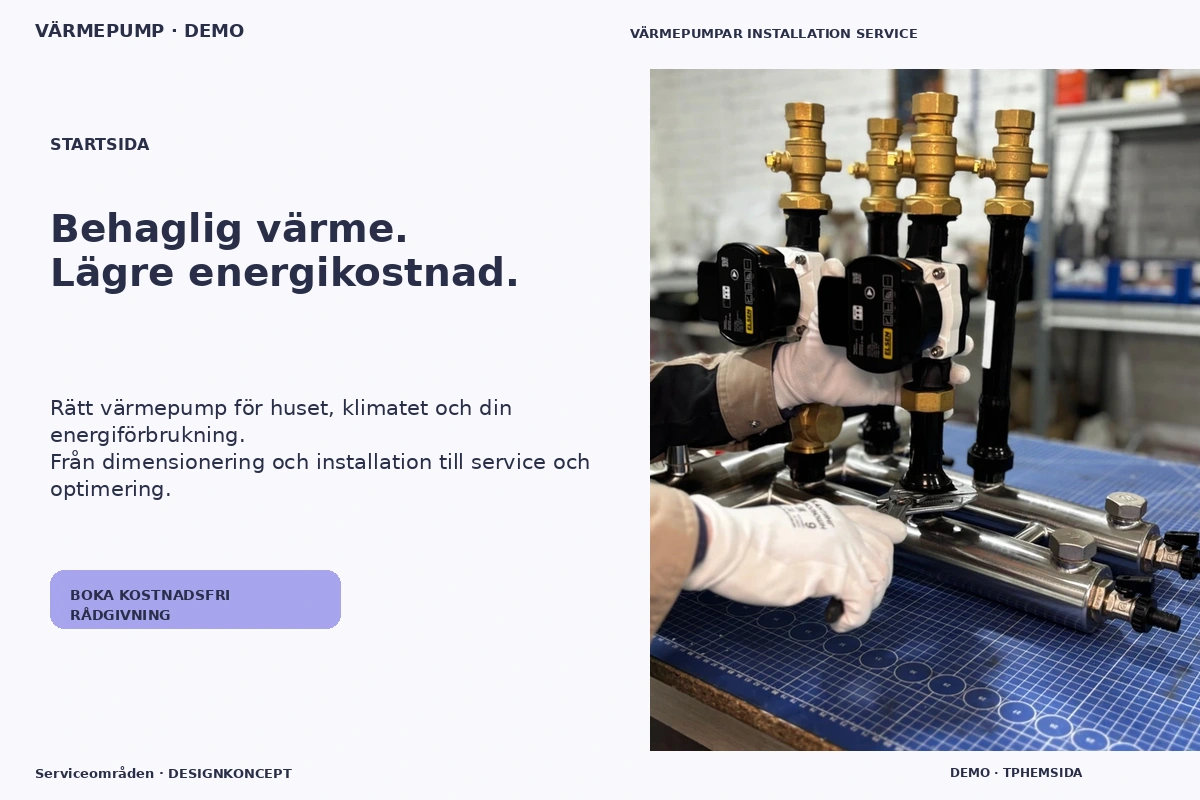 Serviceområden – Startsida för värmepump