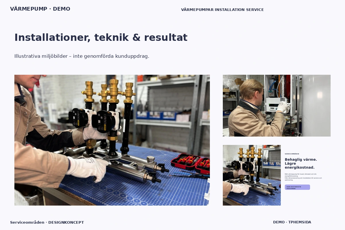 Serviceområden – Installationer, teknik & resultat för värmepump