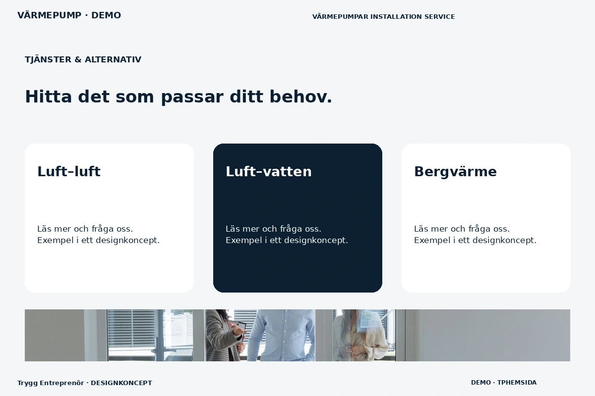 Trygg Entreprenör – Tjänster & alternativ för värmepump