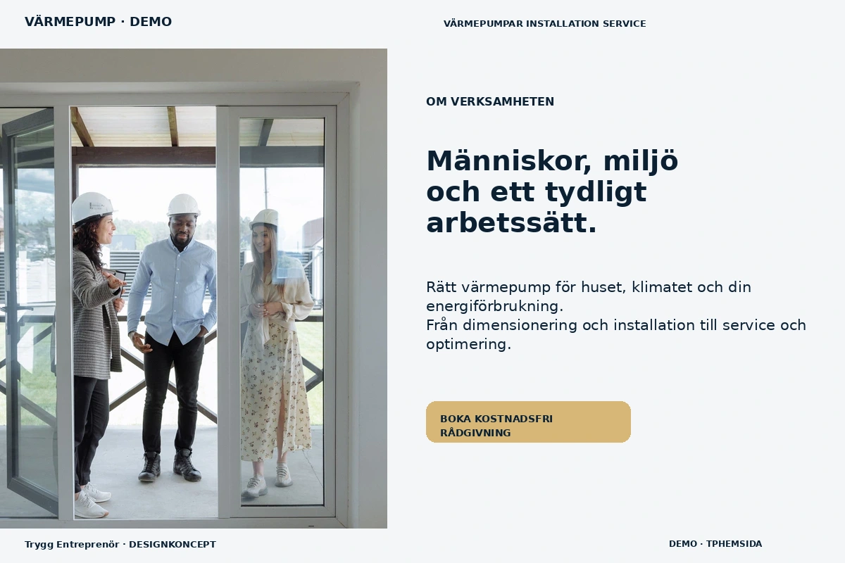 Trygg Entreprenör – Om verksamheten för värmepump