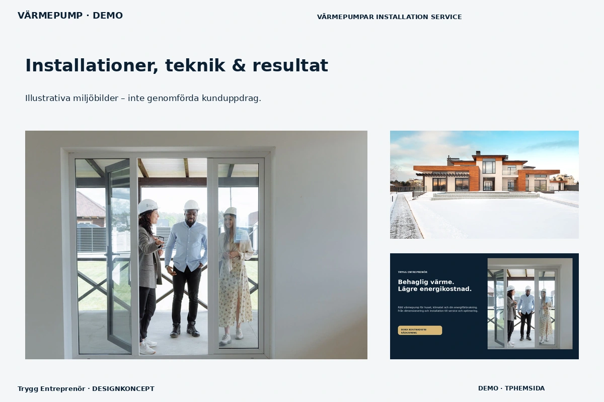 Trygg Entreprenör – Installationer, teknik & resultat för värmepump