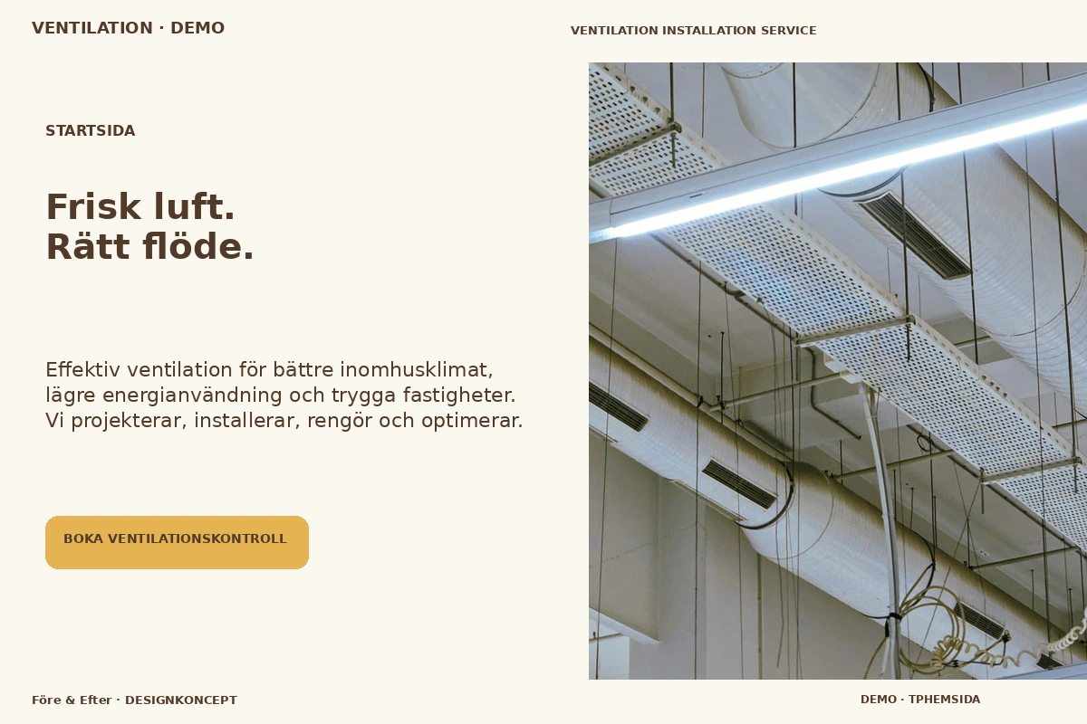 Före & Efter – Startsida för ventilation