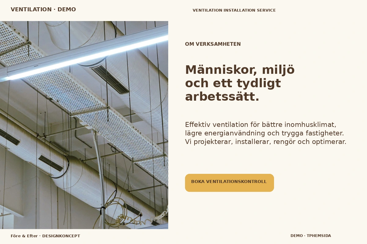 Före & Efter – Om verksamheten för ventilation