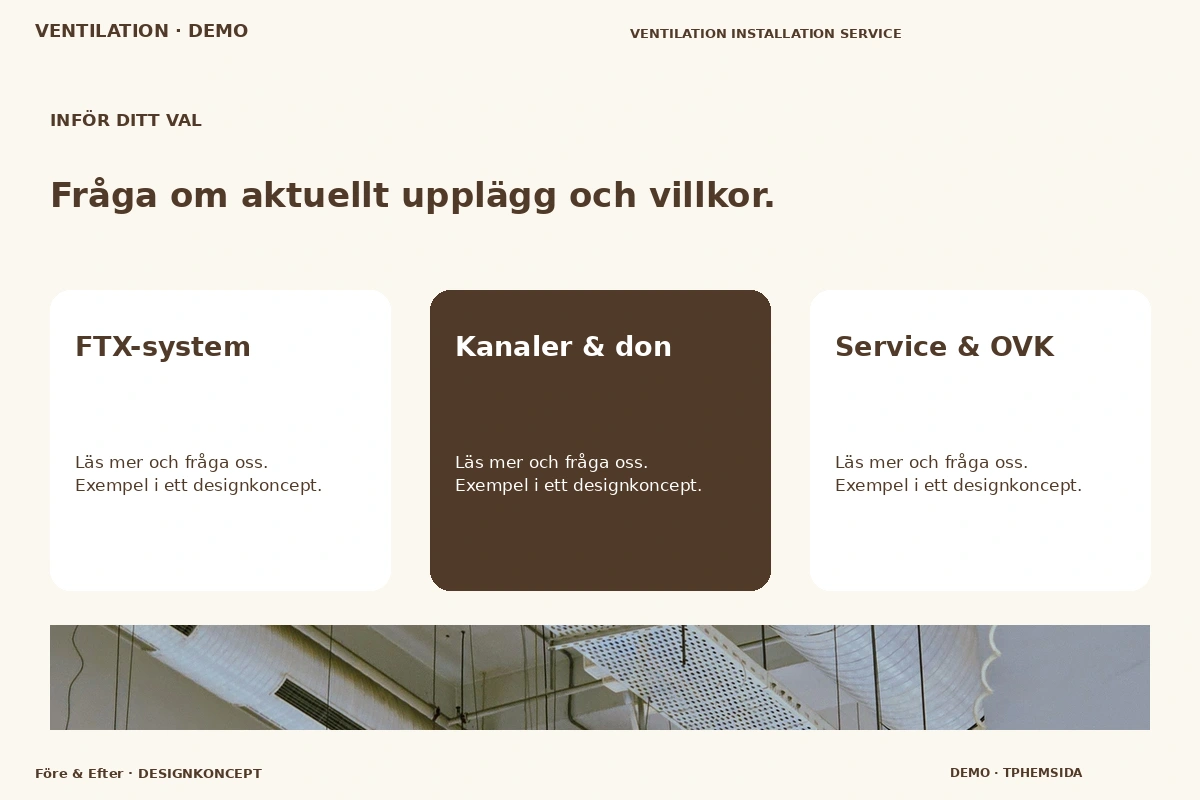 Före & Efter – Alternativ & villkor för ventilation