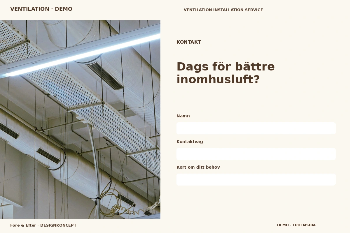 Före & Efter – Kontakt för ventilation